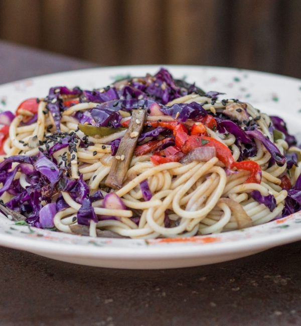 Spaghetti con cavolo rosso